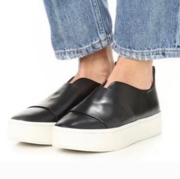 Vince Shoes - Vince Shoes |Wallace Platform Leather Sneaker Black Size 5.5| Color: Black
